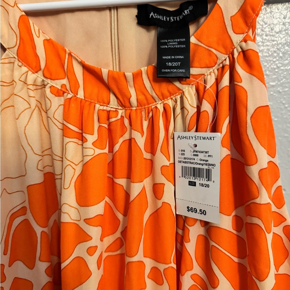 Ashley Stewart Orange and Cream Skirt